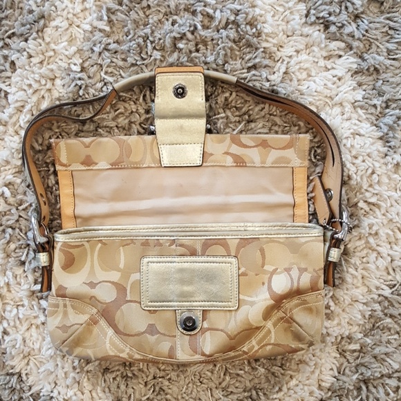 Coach 2004 Optic Signature Lurex Demi Clip Bag